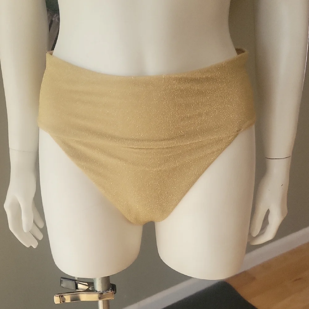 Aerie Gold Shimmer Bikini Set - Metallic Two-Piece